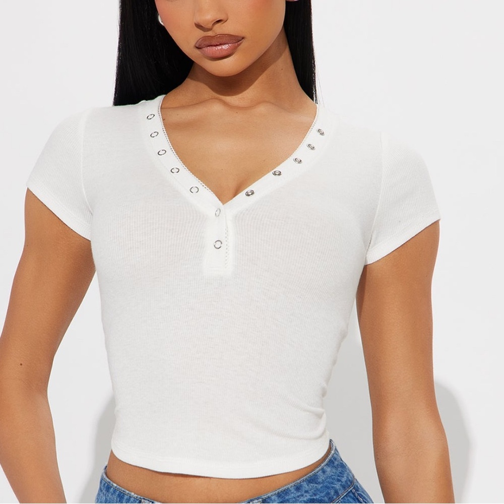 Fashion Nova White Studded Tank Top